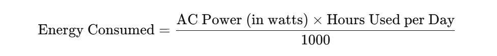how to calculate units consumed per day